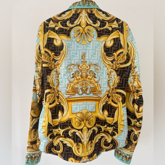 Fendace Barocco Fendi Zucca Monogram Silk Button Up Shirt SOLD OUT everywhere - Picture 2 of 16